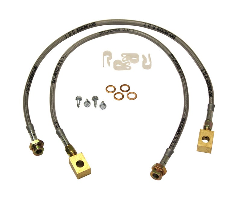 Skyjacker (FBL88) 4"- 6" Stainless Steel Brake Line - Pair,Black